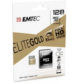 CARTE MEMOIRE IMRO MICROSD 128GB EMTEC AVEC ADAPTATEUR SD - CLASSE 10 GOLD UHS