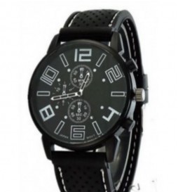 MONTRE NOIR NONAME CHIFFRE BLANC