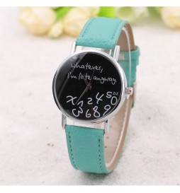 MONTRE WHATEVER I'M LATE ANYWAY TURQUOISE CADRAN NOIR