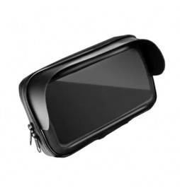 SUPPORT MOTO ÉTANCHE ZIPPÉ AVEC VISIÈRE (5,5" - 6,3") NOIR