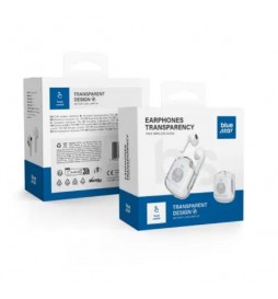 ÉCOUTEURS STÉRÉO BLUETOOTH TWS TRANSPARENT BLUE STAR FI22 BLANC