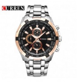 MONTRE CURREN 8023 SILVER CADRAN GOLD ET NOIR