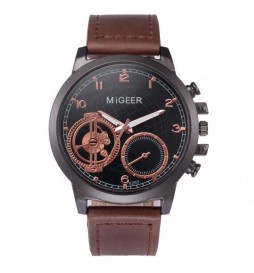 MONTRE MIGEER MARRON ET NOIR