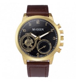 MONTRE MIGEER MARRON ET OR