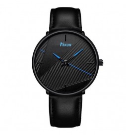 MONTRE MKUN NOIR AIGUILLE BLEU