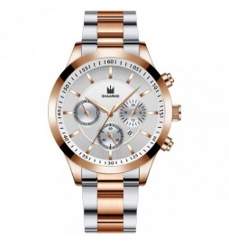 MONTRE SHAARMS GRIS ET GOLD CADRAN BLANC