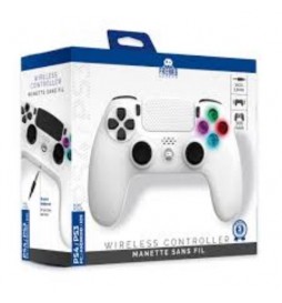 MANETTE PS4 SANS FIL FREEKS AND GEEKS BLANC AVEC JACK ET BOUTONS LUMINEUX 