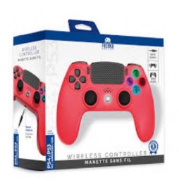 MANETTE PS4 SANS FIL FREEKS AND GEEKS ROUGE AVEC JACK ET BOUTONS LUMINEUX 