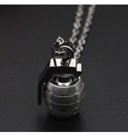 PENDENTIF GRENADE ACIER TITANE