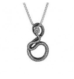 PENDENTIF SERPENT ENROULÉ EN FORME DE HUIT ACIER TITANE 