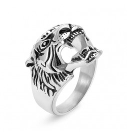 BAGUE ACIER TETE DE TIGRE TAILLE 62