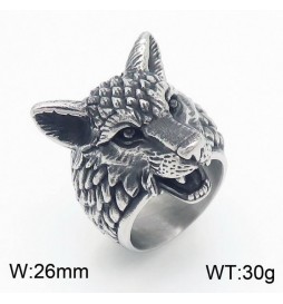 BAGUE ACIER TETE DE LOUP TAILLE 58