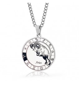 PENDENTIF SIGNE ASTROLOGIQUE BELIER ROND 35X30MM