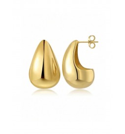 PAIRE DE CLOUS D'OREILLES FANTAISIES GOUTTES COULEUR OR