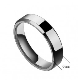BAGUE ACIER ALLIANCE POLI 6 MM TAILLE 60