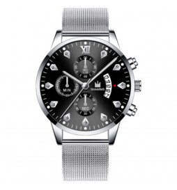 MONTRE SHAARMS BRACELET ACIER CADRAN NOIR ET STRASS 