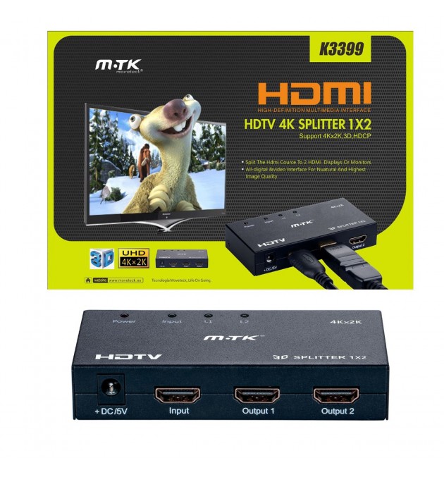 SWITCH HDMI 3 PORTS 1 ENTREE / 2 SORTIES M.T.K K3399