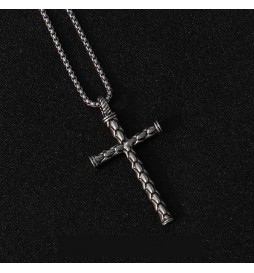COLLIER CROIX RONDE LONGUEUR 70 CM