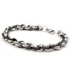 BRACELET ACIER  MAILLE TRESSÉE 8MM 21 CM