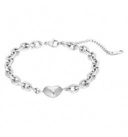 BRACELET ACIER AVEC COEUR 20CM