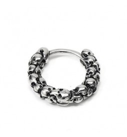 PAIRE DE BOUCLES D'OREILLES CREOLES ACIER STYLE PUNK