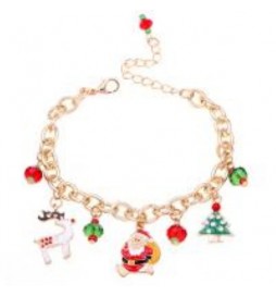 BRACELET DE NOEL EN ZINC DORÉ 18CM