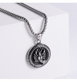  PENDENTIF SIGNE ASTROLOGIQUE SCORPION ROND 35X30MM