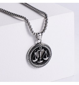  PENDENTIF SIGNE ASTROLOGIQUE BALANCE ROND 35X30MM