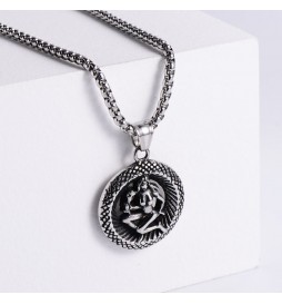  PENDENTIF SIGNE ASTROLOGIQUE VERSEAU ROND 35X30MM