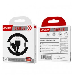 CÂBLE USB / TYPE-C D-POWER F6002 1M NOIR