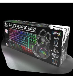 PACK 4 EN 1 RGB SPIRIT OF GAMER ULTIMATE 100 PRET A JOUER : CASQUE/ CLAVIER /SOURIS+TAPIS