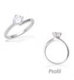 T50 BAGUE ARGENT RHODIE SOLITAIRE DIAM 6MM